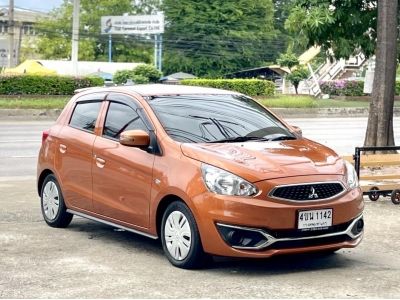 MITSUBISHI MIRAGE มือสอง 1.2 GLX CVT ปี 2017 เบนซิน เกียร์ธรรมดา สีส้ม เลขไมล์ 49190 Km ฟรีดาวน์ ฟรีส่งรถ